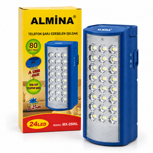 Акумуляторний ліхтар Almina MX-2606L 24 LED + PowerBank + 6V 4Ah 052