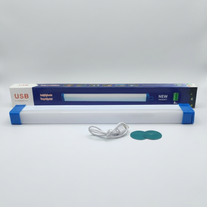 Акумуляторна LED лампа в комплекті з коробкою, кабелем USB та магнітними кріпленнями.