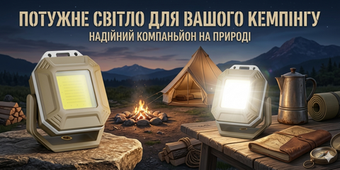 Кемпінговий LED ліхтар для освітлення на природі біля намету вночі