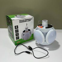 🔆 Сонячна кемпінгова лампа Solar Emergency Charging Lamp 2029 (USB + Solar, 4 панелі) 012 фото