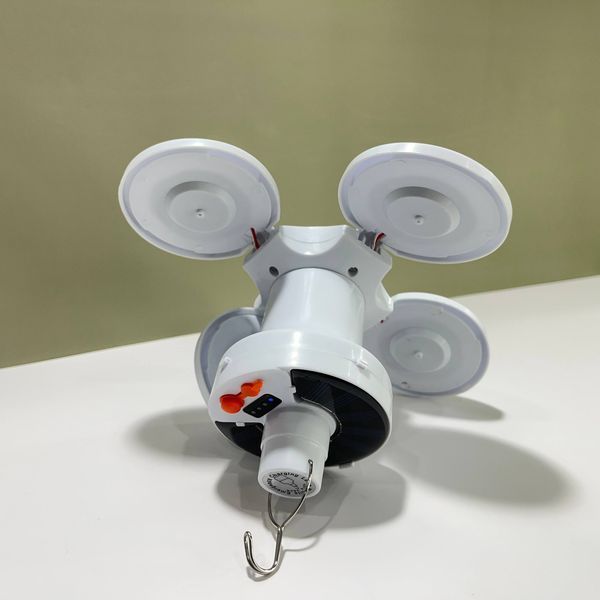 🔆 Сонячна кемпінгова лампа Solar Emergency Charging Lamp 2029 (USB + Solar, 4 панелі) 012 фото