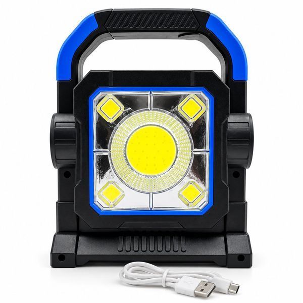 Акумуляторний LED-ліхтар-прожектор із фронтальним світлом та ручкою для перенесення