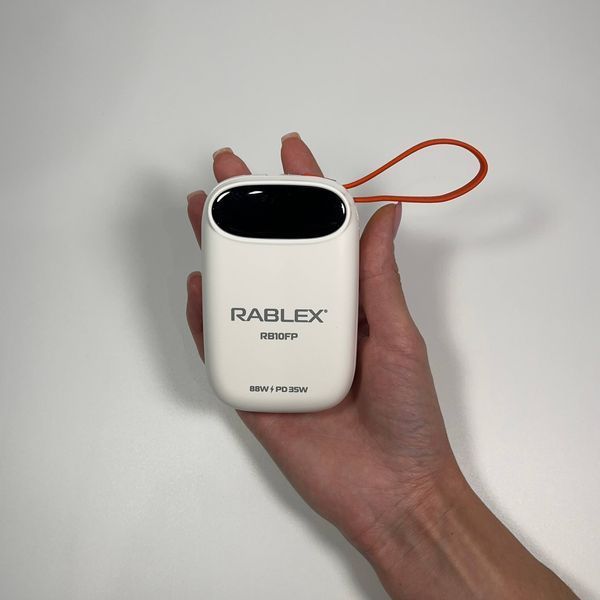 Павербанк Rablex RB10FP 10000 mAh, компактний корпус з LED-дисплеєм